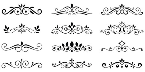 Obraz premium Elegant vintage flourish dividers collection set for classic design and ornate decoration