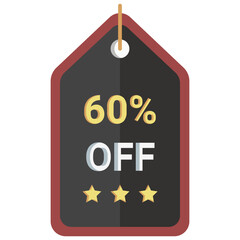  60 percent off Icon, Flat style icon vector illustration, Suitable for website, mobile app, print, presentation, infographic and any other project.