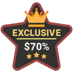  exclusive offer Icon, Flat style icon vector illustration, Suitable for website, mobile app, print, presentation, infographic and any other project.