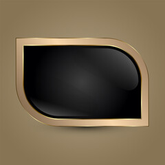 Modern luxury button design featuring a deep black core and polished gold border.The Modern Elegant Button For Web, UI, UX, and Technology Element vector illustration