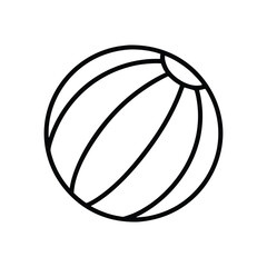Simple Line Art Illustration of a Beach Ball Ready for Summer Fun