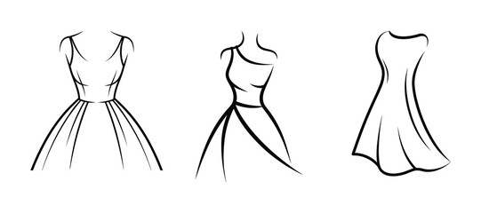 Elegant Dresses Illustrations Fashionable Designs and Stylish Apparel Drawing for Creative Projects