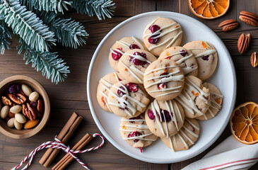 christmas cookies with chocolate