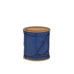 Raw denim aging process illustration highlighting textile craftsmanship, isolated on white, transparent background