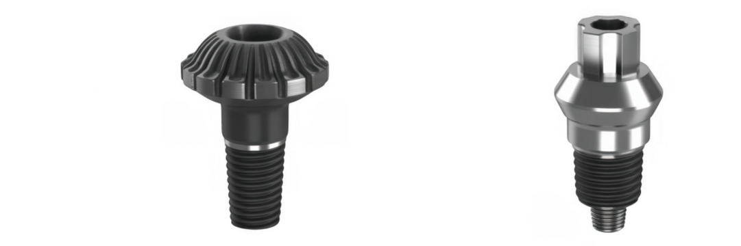 Metal dental implants isolated on a transparent background - Powered by Adobe