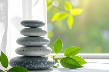 Obraz premium Minimal Nature and Wellness Aesthetic for Modern Design Concepts