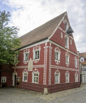 Sch&ouml;n verziertes Haus, Kallm&uuml;nz, Bayern, Deutschland
