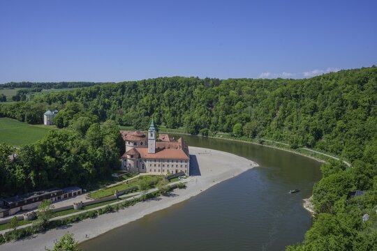 Blick auf Kloster Weltenburg, Kelheim, Bayern, Deutschland