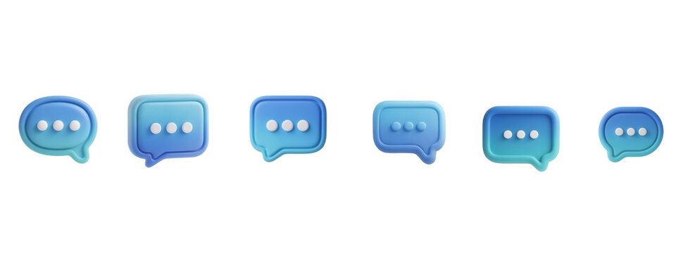 Soft 3D Claymorphic Chat Message Bubble Icon, Neumorphic, Transparent Background