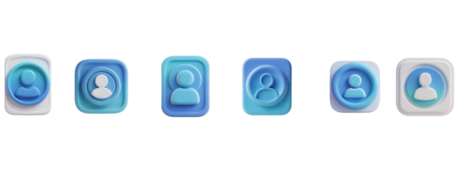 Soft 3D Claymorphic User Profile Avatar Icon, Neumorphic, Transparent