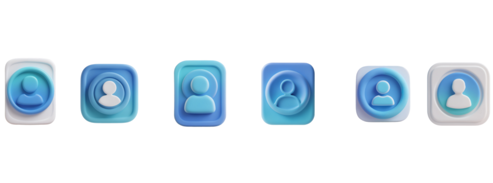 Soft 3D Claymorphic User Profile Avatar Icon, Neumorphic, Transparent