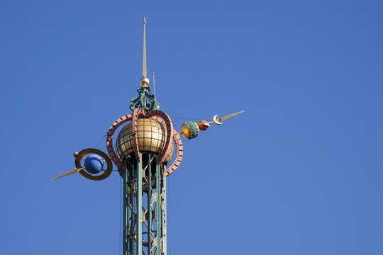 Top of the Star Flyer chain carousel at a height of 80 metres, Tivoli Amusement and Recreation Park, Copenhagen, Denmark