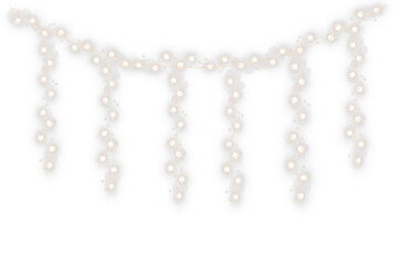 Christmas glowing lights isolated on transparent background. For New Year's and holiday decorations.