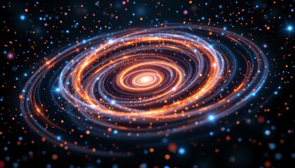 Obraz premium Vibrant Cosmic Spiral Galaxy Deep Space