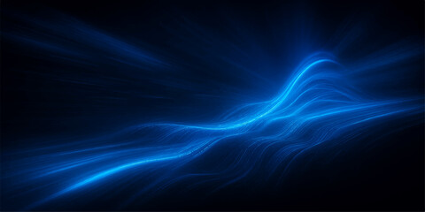 Abstract blue fractal wave motion with glowing lines and a subtle smoke texture