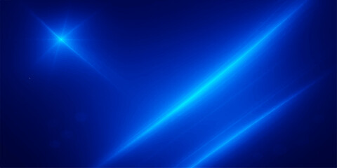 Abstract blue light wave motion with glowing lines and star design for a dark space background illustration