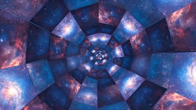 Immersive cosmic journey through a kaleidoscopic nebula tunnel, revealing stunning galaxies and vibrant stellar formations in a mind bending visual experience for documentaries or sci fi