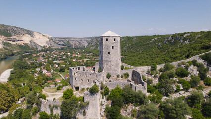 Aerial View of Citadel Pocitelj Bosnia and Herzegovina