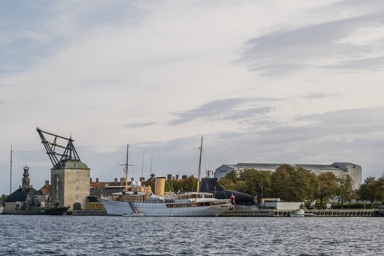 The Danish royal yacht or yacht Dannebrog, Christianshavn, Copenhagen, Denmark