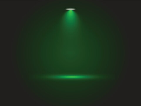 Creative vector illustration of bright green lighting spotlights, glowing beams isolated on a transparent background. Vibrant stage illumination effect for concerts, parties, or scenes.