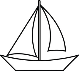Sailboat Minimal Vector Illustration Isolated on White Background