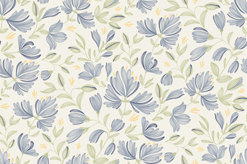 Minimal Floral pattern seamless paisley embroidery texture pink coneflower flower motifs. Vintage ikat style vector illustration design hand drawn .