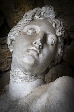 Water and Meadow Nymph, Torso of the Meadow Nymph, Johann Heinrich Dannecker, copy by Adolf Fremd (1922) in marble, Municipal Lapidarium, City of Stuttgart, Baden-W&uuml;rttemberg, Germany