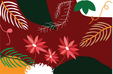 Abstract geometric composition with vibrant color accents and bold typography elements