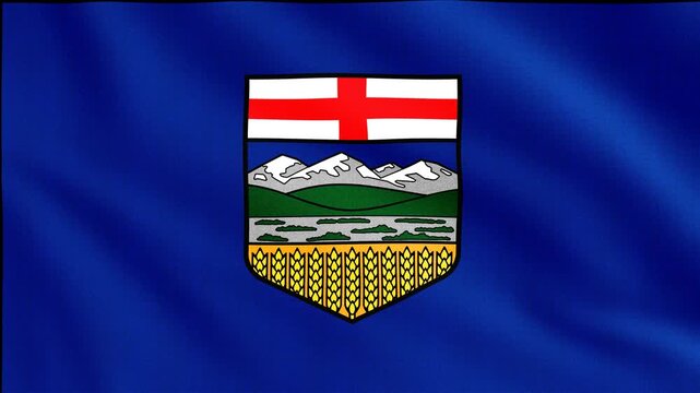 Realistic Alberta Flag Waving