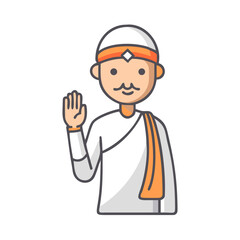 jain priest welcoming saluting.icon