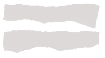 Torn light gray paper strips for notes or background with ragged edges