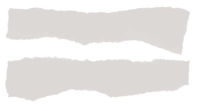 Torn light gray paper strips for notes or background with ragged edges