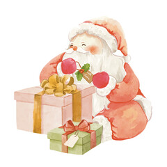 Santa Claus watercolor clipart
This collection includes cozy Santa elements such as Santa with gifts, Santa hat, gift bag and more. perfect for cards, tags, stickers and Christmas design projects.