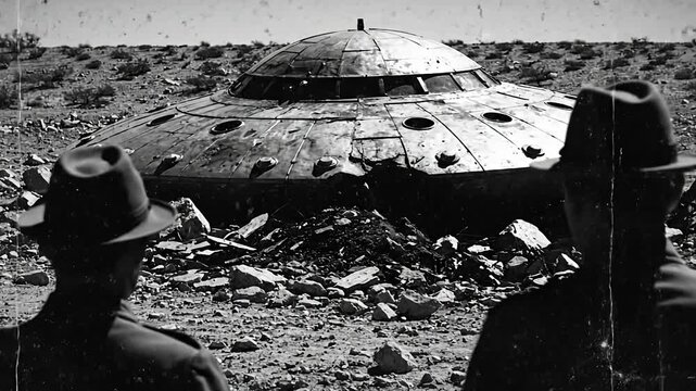 Declassified Archival 1940s Footage of a Crashed UFO Incident
