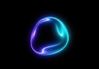 Amorphous glowing shape with neon blue and purple light abstract image