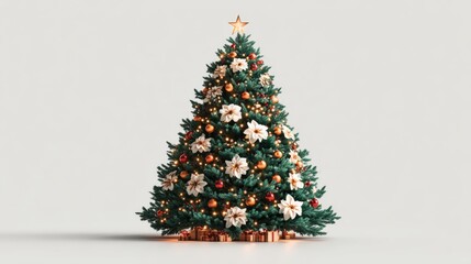 luxury Christmas tree on a pure white background
