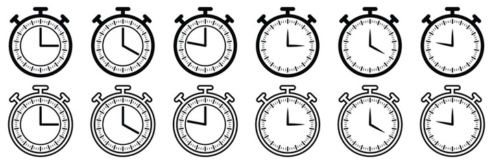 Dynamic Hurry Up Icon with Stopwatch Symbolizing Urgency and Time Pressure for Sales and Promotions to Drive Immediate Action. Time fast icons in Multiple Styles Set. Vector Past time icon vector
