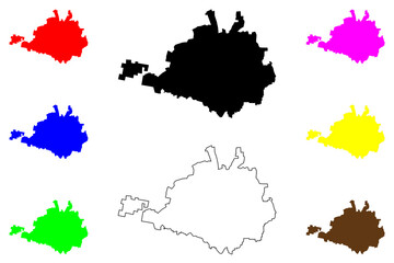 Gashua city (Federal Republic of Nigeria, Yobe State) map vector illustration, scribble sketch Gashua map