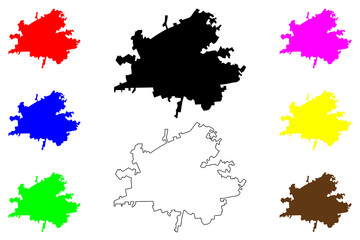 Gbongan city (Federal Republic of Nigeria, Osun State) map vector illustration, scribble sketch Olufi Arokodeja map