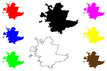 Gombe city (Federal Republic of Nigeria, Gombe State) map vector illustration, scribble sketch Gombe map