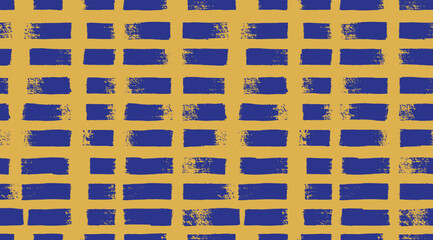 Straight thick lines dry brush strokes seamless pattern. Grunge horizontal brush strokes blue organic texture with scribble strokes. Seamless pattern vector grunge art brush stroke.