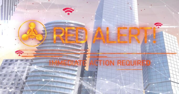 Wireless signal fading causing alert rotating hazard icon and flashing text signaling response