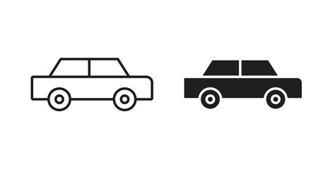 Car icon line. eps 10 vector illustration