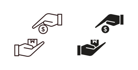 Cash on delivery icon line. eps 10 vector illustration