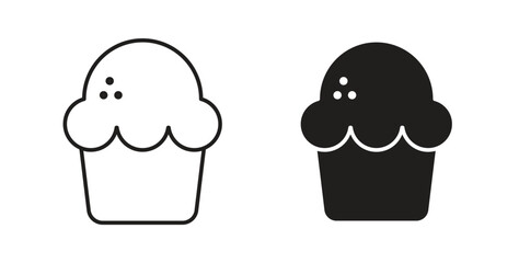 Cupcake icon line. eps 10 vector illustration