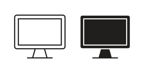 Desktop icon line. eps 10 vector illustration