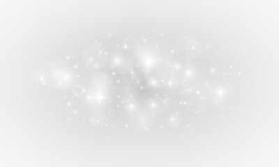 Glowing stardust sparkle with silver rain and shimmering light effect.