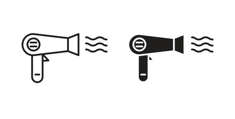 Hair dryer icon line. eps 10 vector illustration