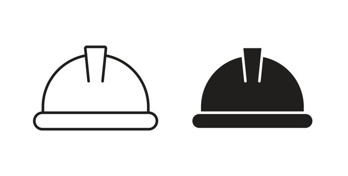 Helmet icon line. eps 10 vector illustration