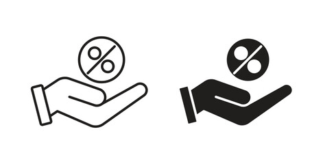 Interest icon line. eps 10 vector illustration